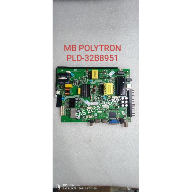 MB BOARD MOTHERBOARD MAINBOARD MESIN TV LED POLYTRON 32 INCH PLD32B8951 PLD-32B8951