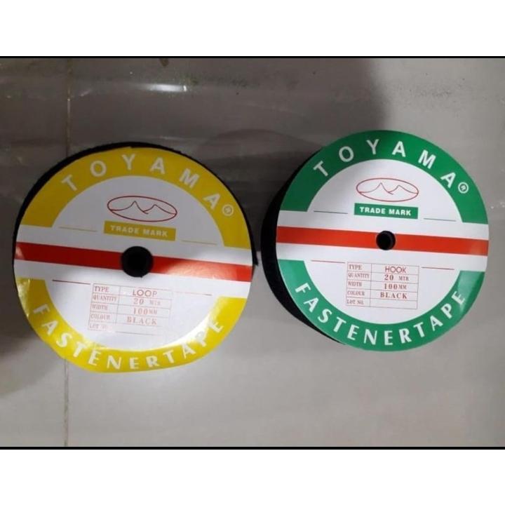 Velcro Toyama 4 Inch/10 Cm/20 M/ Perekat Merk Toyama 10 Cm/ Hook And Loop 4 Inch/ Prepetan Baju 4 In