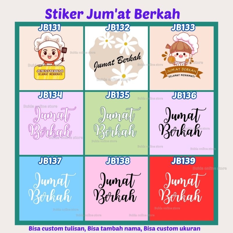 

Label Sticker Jum'at Berkah Stiker Segel Kemasan cup kotak dus box mika thinwall dekorasi hiasan paperbag tas plastik sedekah hari jumat kado Stiker Cantik kreatif