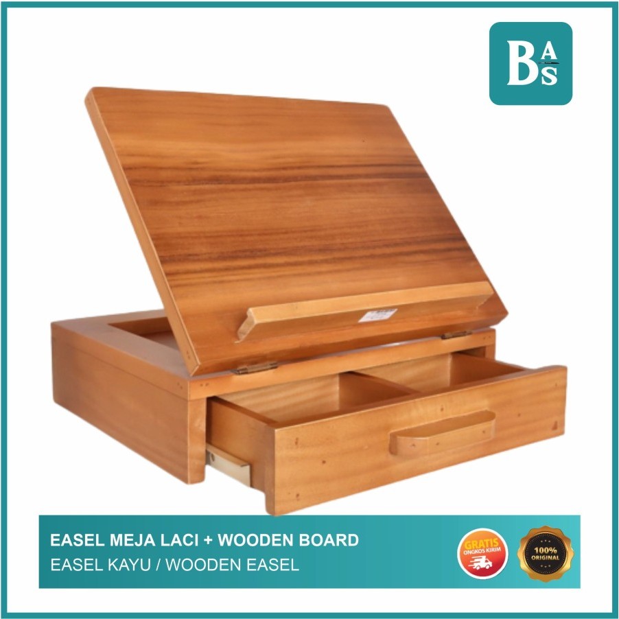 

Bali Art Supplies - Easel Meja Laci/Drawer + Wooden Board - Ukuran A2/A3/A4