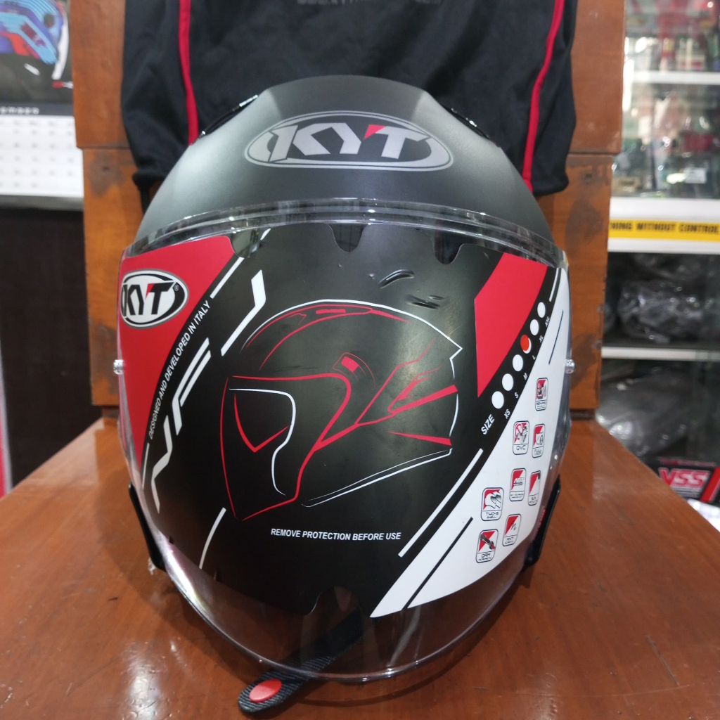 Helm KYT NFJ Solid Hitam Doff Original | Helm Half Face