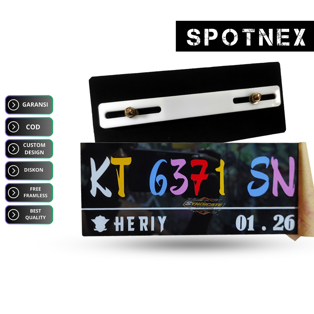 Spotnex Plat Nomor Akrilik Variasi Warna Sepeda Motor