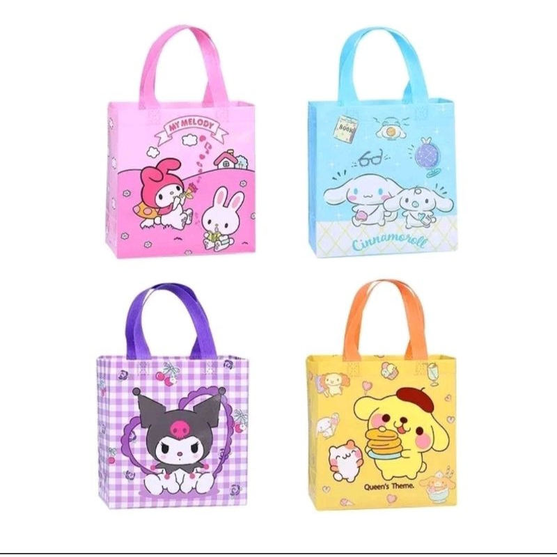 

TAS GOODIE BAG SANRIO LABUBU TAS ULANG TAHUN MOTIF CINNAMOROLL MELODY KUROMI