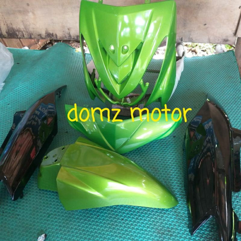 cover body full halus yamah mio soul karbu warna hijau hitam