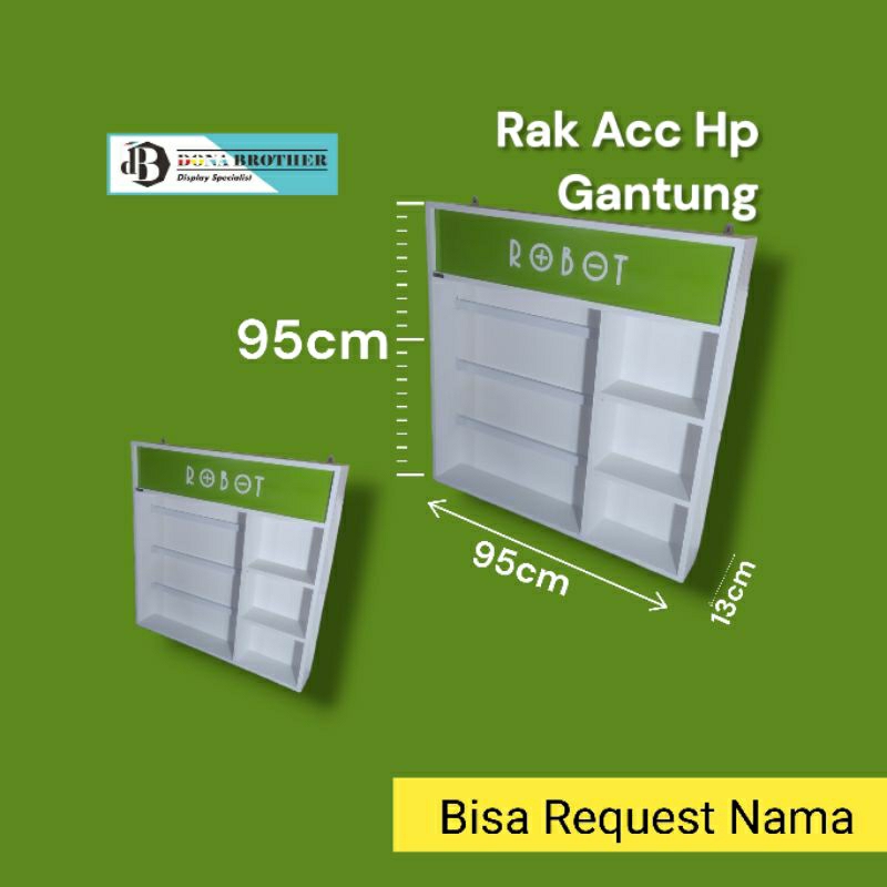 rak asesoris hp robot + packing kayu
