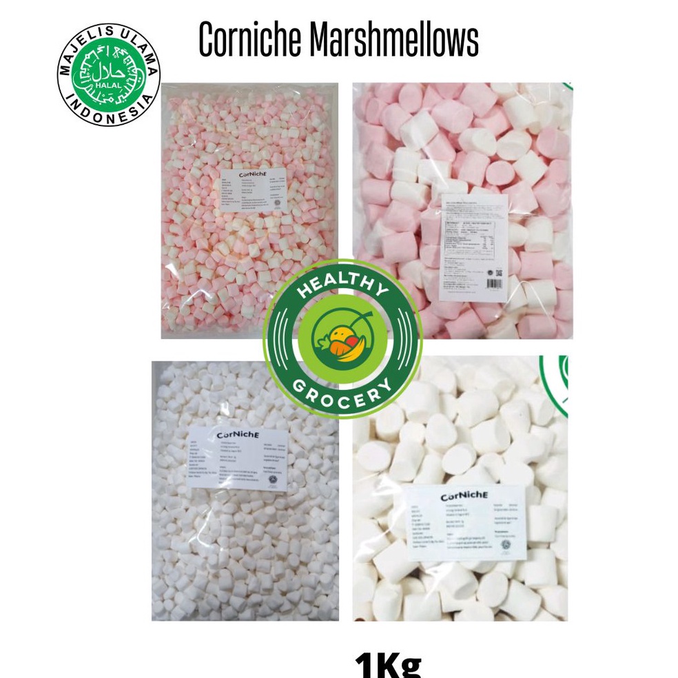 

XPRESS Marshmallow Corniche Mini Mega Pink White Snow White 1kg corniche 1 kg corniche kiloan marshmallow 1 kg permen kiloan Kornichi cornichi Hallal Murah