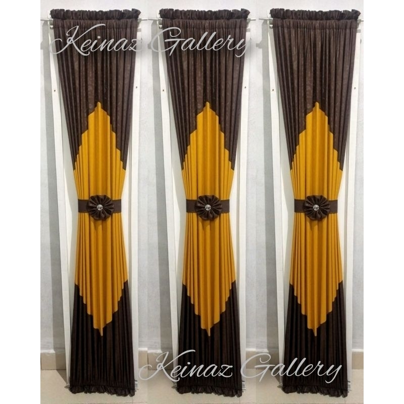 Gorden ikat Jendela kupu2 minimalis/Gorden ikat jendela motif Diamond atau Wajiq