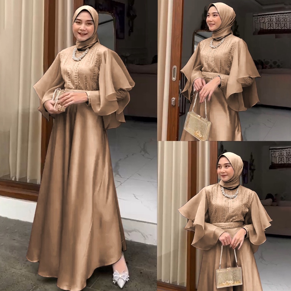 PENJUALAN CEPATBEST SELLER MAXY ALMEERA M L XL XXL GAMIS DRESS  Gamis Mewah Pesta Kondangan Muslim T
