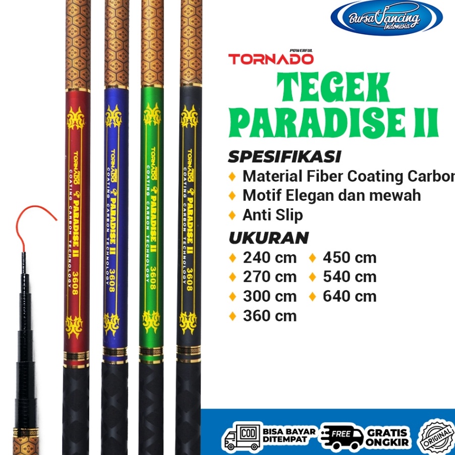 ORIGINAL Joran Tegek Paradise II 24cm 27cm 3cm 36cm 45cm 54cm 63cm Coating Carbon Handle Anti Slip T