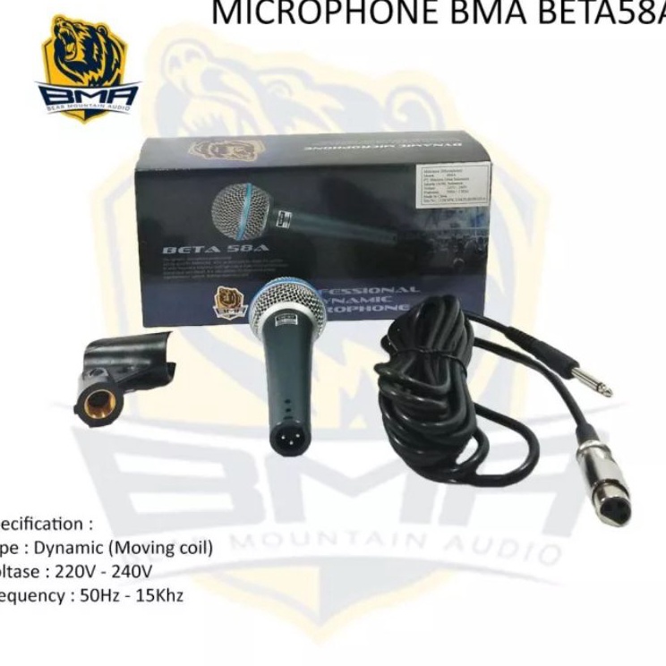 Mhw Mic Microphone kabel BMA Beta58A Beta 58A Beta58S Dynamic mik original asli  Terbatas