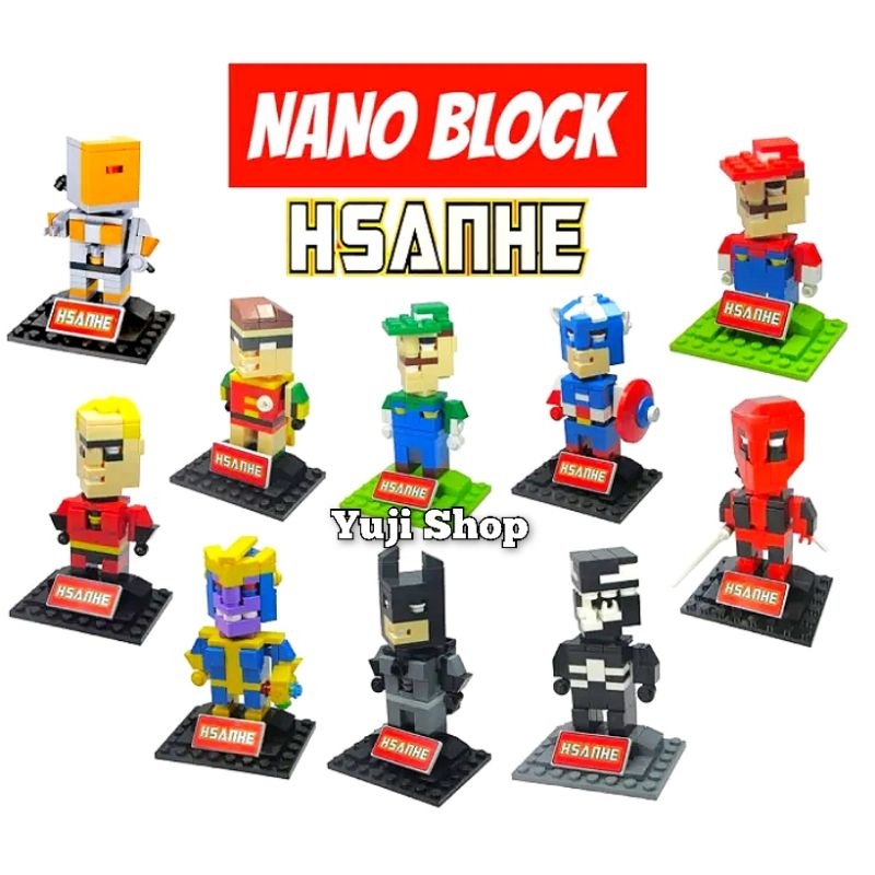 (Yuji Shop) Mainan Brick Susun/Lego Block Lucu Murah/ Action Figure Lego Cube Micro World Series/Nan