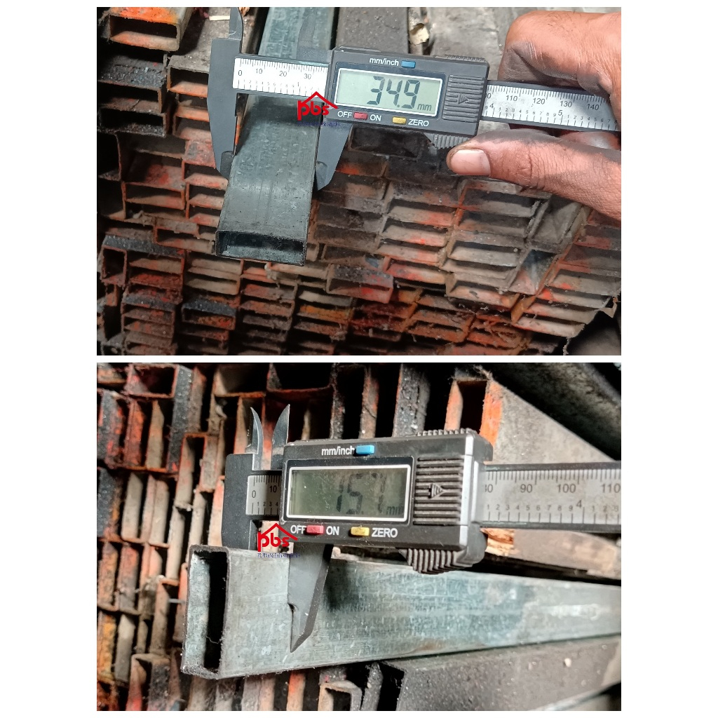 BESI HOLLOW HITAM 15 x 35 ( 20 x 40 bc ) 1.0mm 1.2mm 1.4mm 1.7mm / HOLO KOTAK