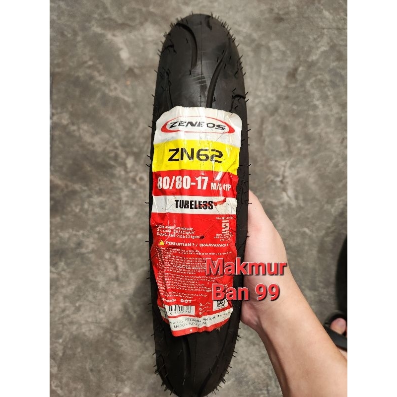 Ban Motor Zeneos ZN62 80/80-17 ( ZN 62 ) ( Tubeless ) Ban Motor Supra Jupiter Vega Satria