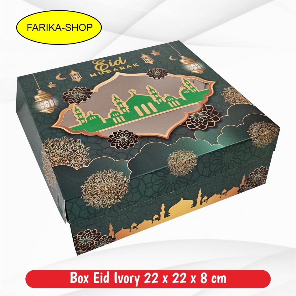 

Box Lebaran Idul Fitri 22x22x8 cm Free tag min10 pcs/ Hampers Toples Kue Lebaran / Dus Kue Lebaran / Hampers Lebaran