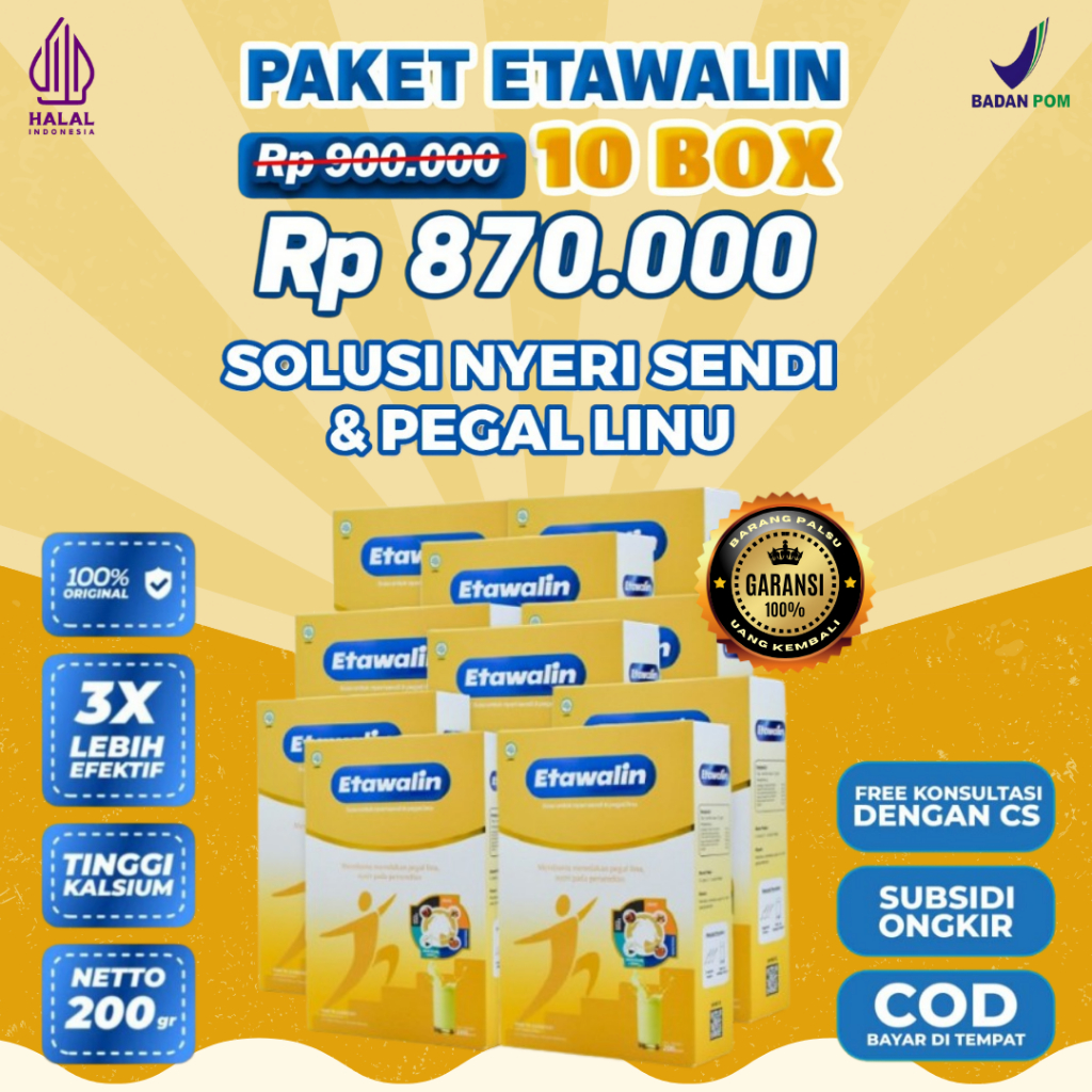 

Etawalin Susu Kambing Etawa Original 10 Box - Susu Solusi Masalah Nyeri Sendi dan Tulang
