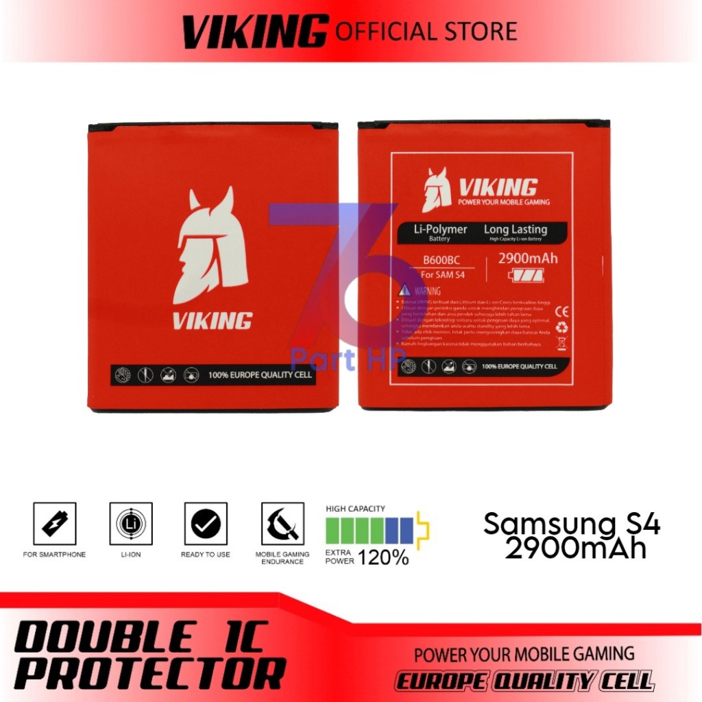Baterai Viking Double Power B600BC / Samsung Galaxy S4 / G7102 / G7106 / E2353 / GT-I9500 / SGH-I337