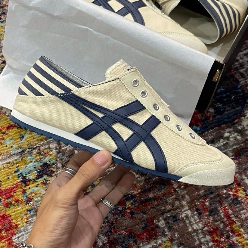 Onitsuka Tiger Mexico 66 Slip On Paraty (TH342N-0250) Beige / Natural Navy ORIGINAL