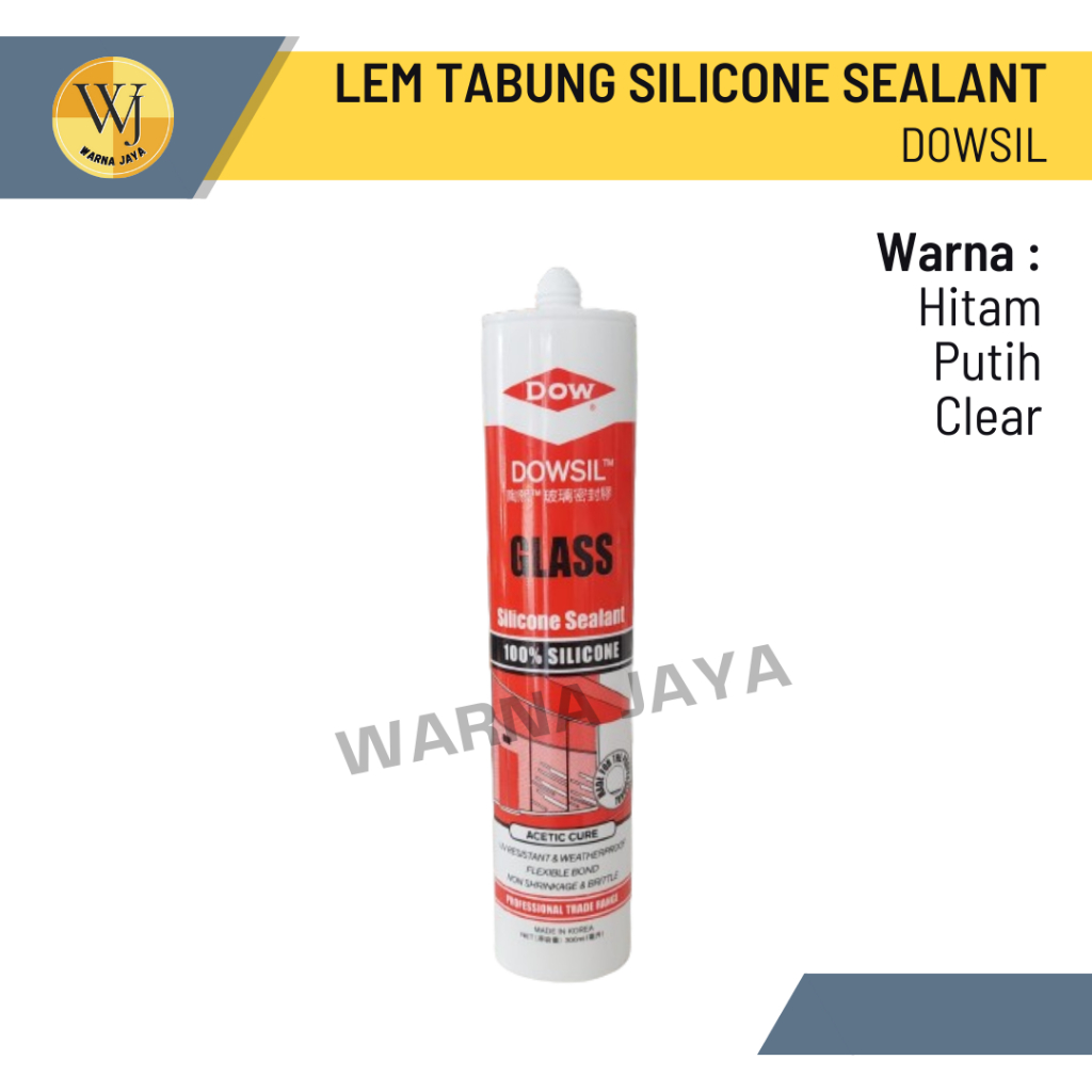 Lem Tabung Silicone Sealant Kaca Dowsil Acid Dow Corning