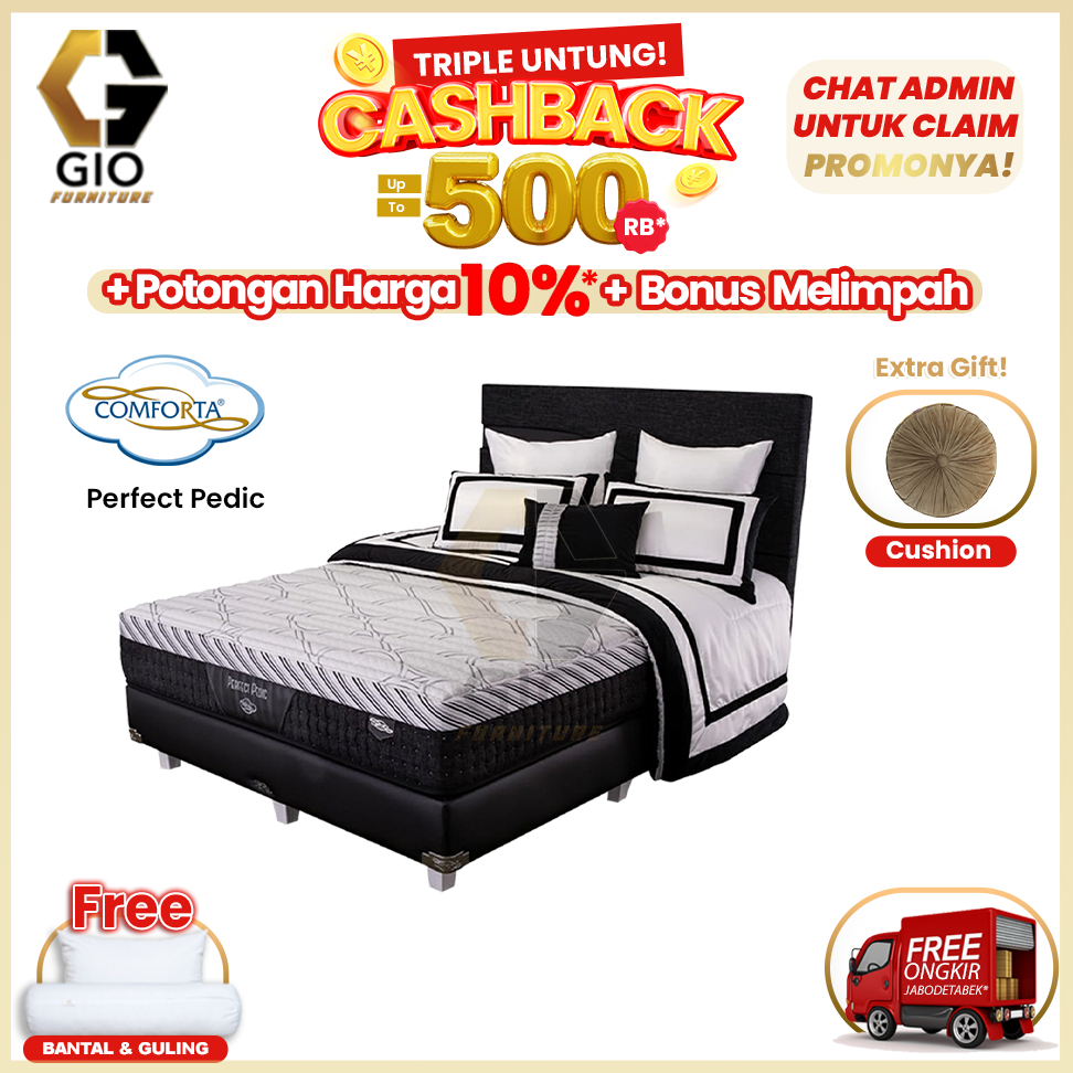 Kasur Comforta Perfect Pedic / Comforta Springbed Perfect Pedic (Full Set Mattress + Divan + Headboa