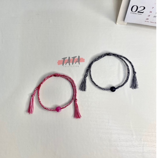 GELANG SERUT ESTETIK-BLACKPINK/GELANG BENANG AESTHETIC/ GELANG TALI/ GELANG BENANG MOTE/ GELANG BRAC