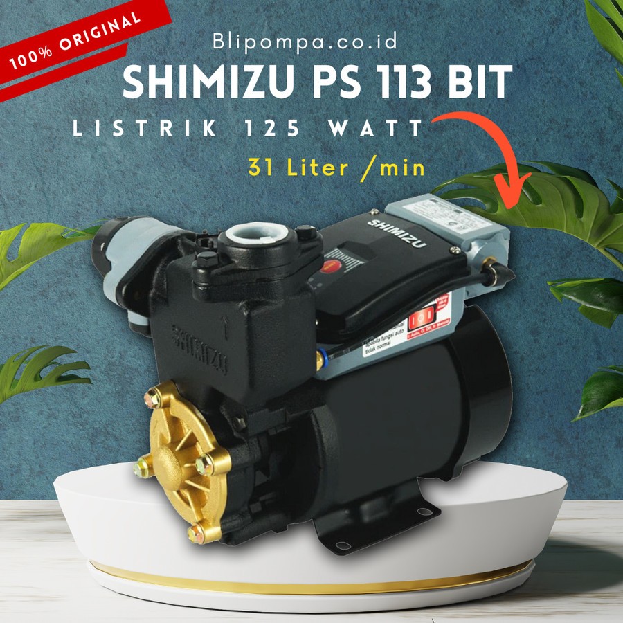 Pompa Shimizu PS 133 BIT 125 Watt / Pompa Air Sedot &amp; Dorong / Pompa Booster