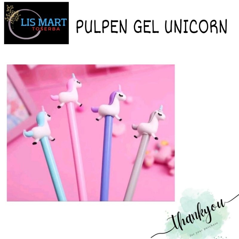 

CO | Pulpen Gel Unicorn Pena Karakter Unicorn Bolpen Ballpoint Gel Pen Motif Karakter