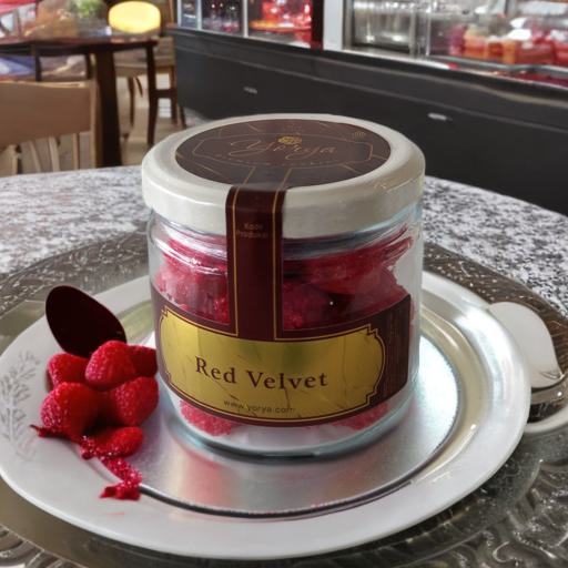Kue Kering Yorya - Kemasan "JAR KACA" - Varian Red Velvet