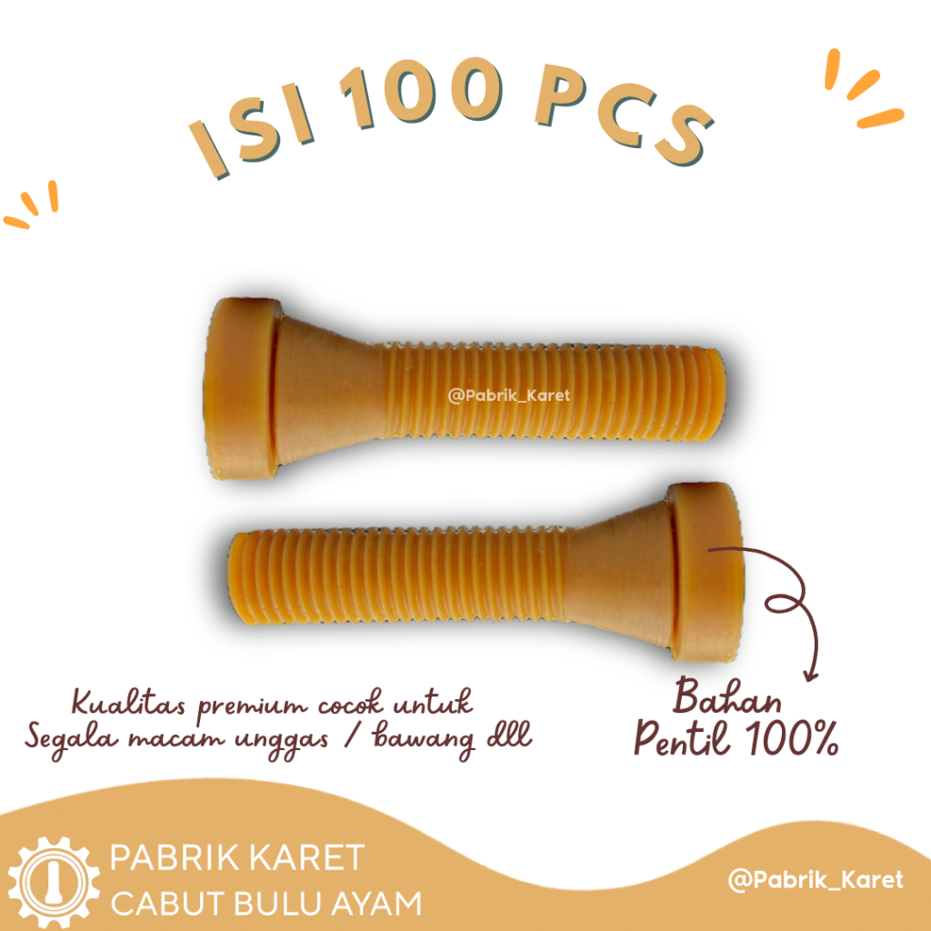 Paket Hemat isi 100 pcs Karet Cabut Bulu Ayam | Bebek | Plucker Original murah