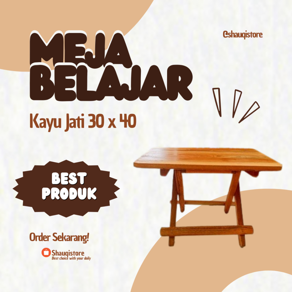Meja Belajar/Meja Lipat Kayu Jati UK 30x40