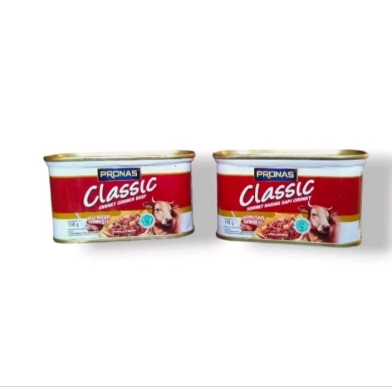 

(Paket 10pcs) Pronas Classic kornet daging sapi chunky 198 gr 12.24