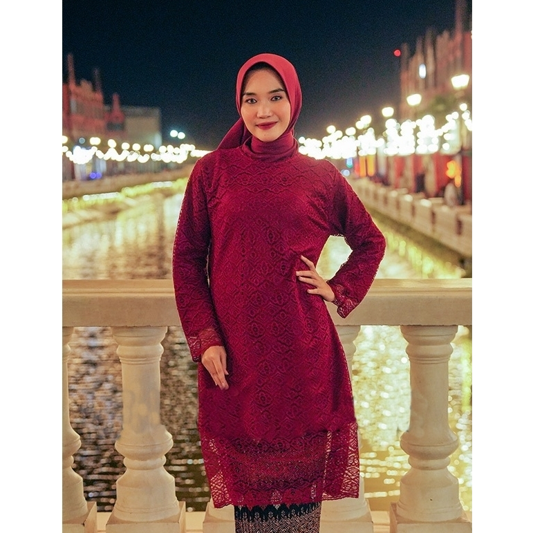 ATASAN KEBAYA BROKAT TUNIK KURUNG / KEBAYA LONG TUNIK BROKAT / TUNIK KONDANGAN / KEBAYA SERAGAMAN PE