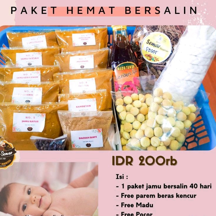 Jamu Bersalin / Ibu Melahirkan 40hari lengkap Asli Tradisional