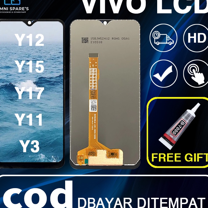 TERBARU ORIGINALLCD VIVO Y12Y15Y17Y3Y11 219 Fullset original Layar hp Touchscreen asli Sentuh Versi 