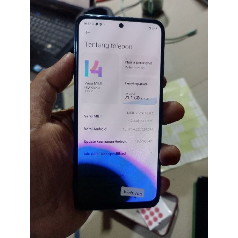 MESIN REDMI NOTE 10 / NOTE 10S NORMAL NO POLA/PIN LCD HANYA UNTUK TEST