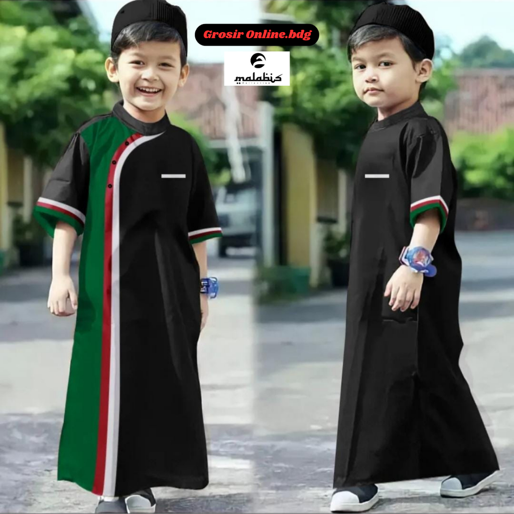 Jubah Anak Laki Laki Palestina Gamis Anak Baju Koko Anak Palestine Bonus Peci