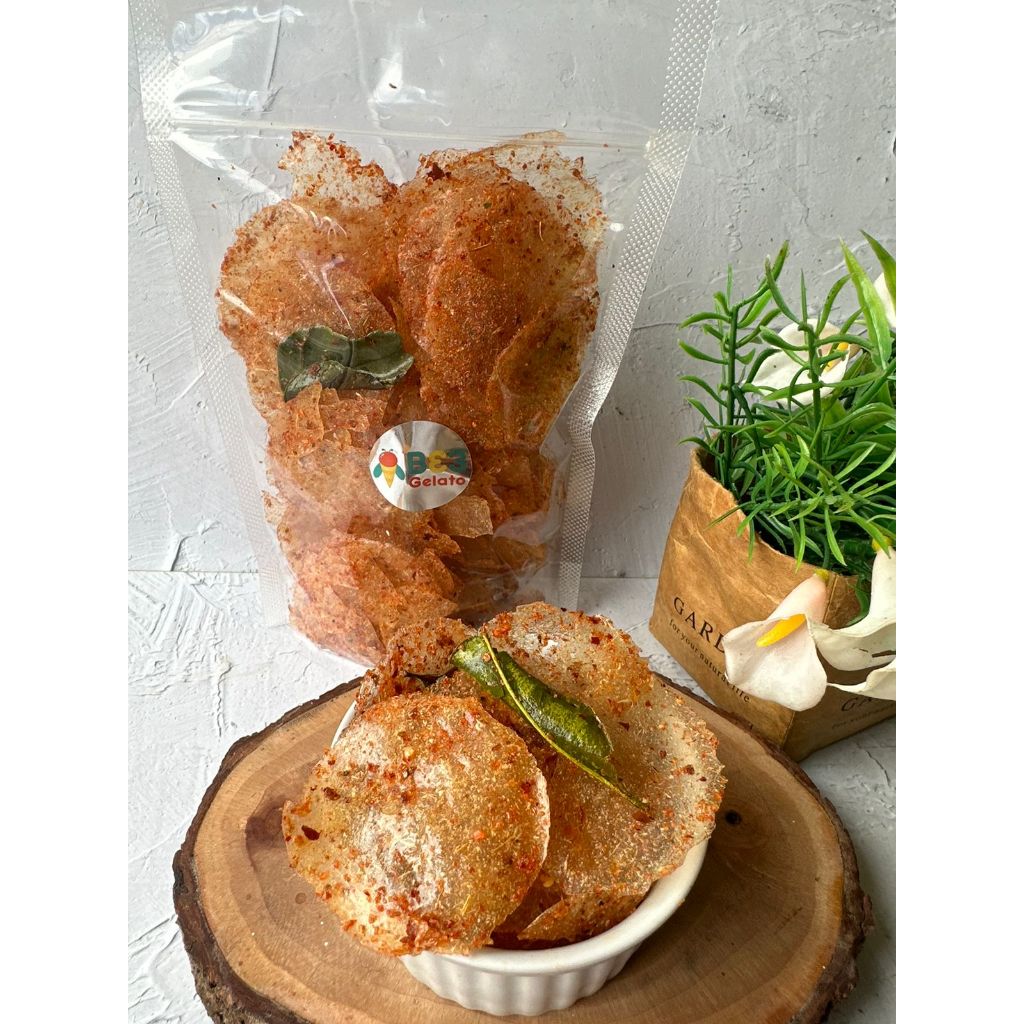 

Keripik Kaca Bening Pedas Gurih Daun Jeruk Mantap dan enak