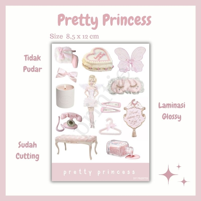 

[1 lbr] kisscut stiker aesthetic sheet tema pretty princess