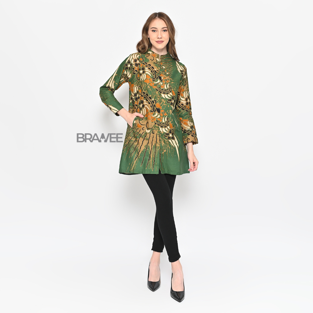 BRAWEE Tunik Batik Premium Tunik Wanita Exclusive Baju Batik Wanita Pancanaka