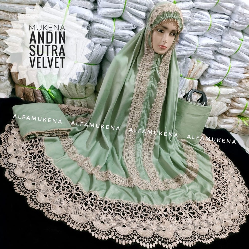 BEST SELLER bp Mukena dewasa andin ikatan cinta jumbo kd full renda seroja terbaru mukena prada prin