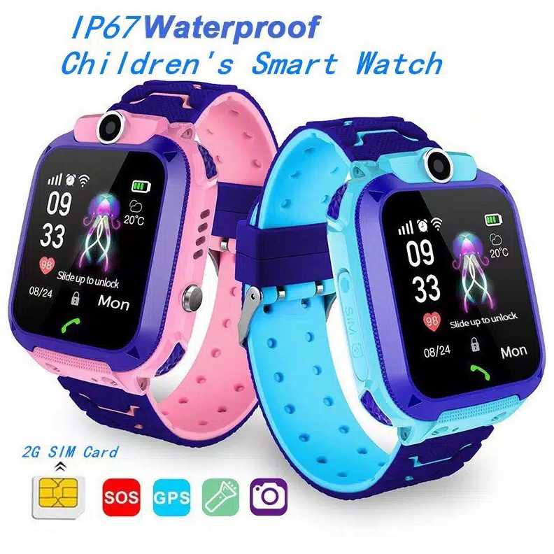 KODE M66V  BISA COD  SMARTWATCH KIDS Q12 WATERPROOF IP67 ANTI AIR bisa SIM CARD  JAM TANGAN ANAK unt