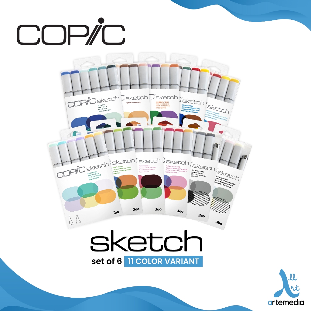 

Copic Sketch Set 6 Graphic Marker Alcohol Based Dye Ink Refillable