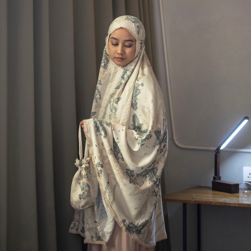 Serba Murah Orire Set Mukena Printing Satin Silk Elegan dewasa premium travelling Dewasa 2in1  hampe
