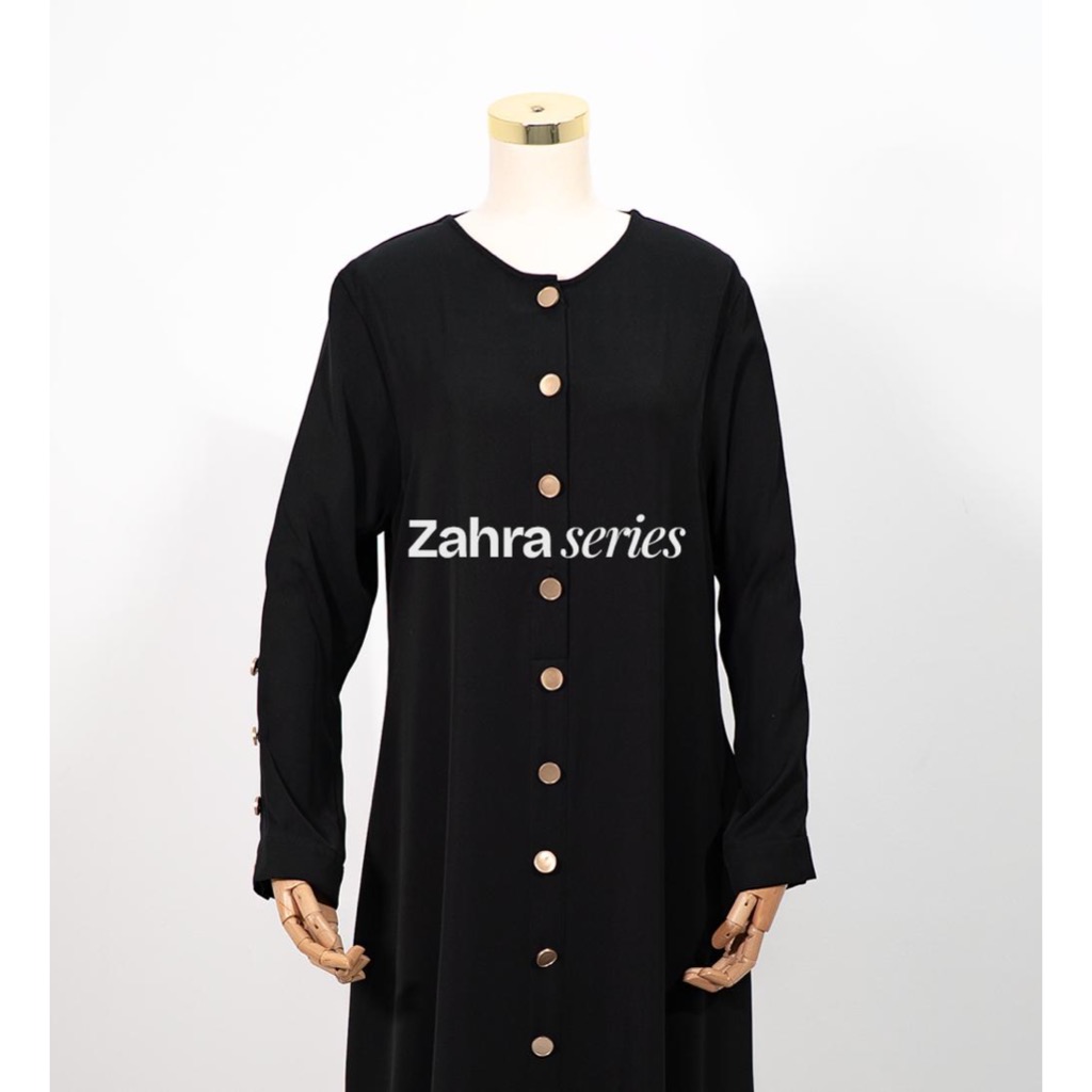 Azkayra by Renjana - ZAHRA | Abaya Kancing Premium Anti UV Polos | Abaya Haji Umroh | Abaya Gamis Wa
