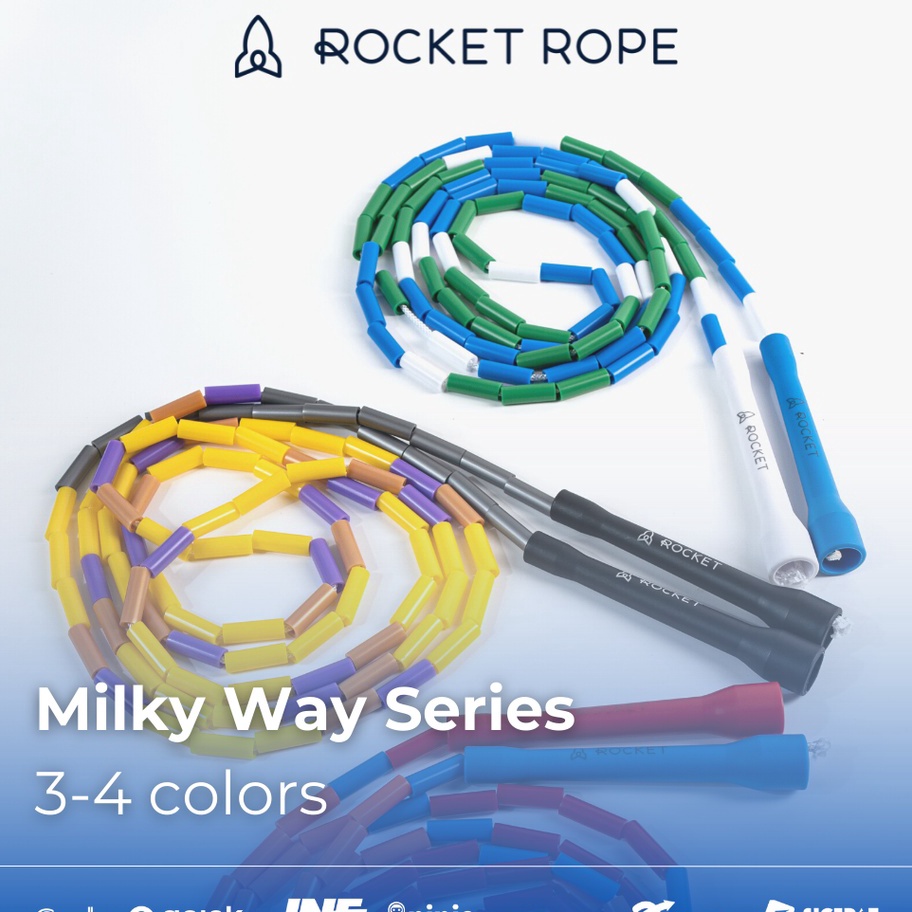 New Stock ROCKET ROPE 34 Colors Beaded Jump Rope Milky Way Series Short Handle Beads Jumprope Skipping Rope Lompat Tali Fitness Workout Skiping 3 4 Warna Warni Colour Olahraga
