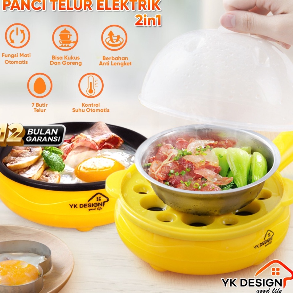 MYL YK DESIGN YK86 Panci Elektrik  Goreng  Rebus Pancake Egg Boiler  Perebus Telur Daya 35Watt m Ter