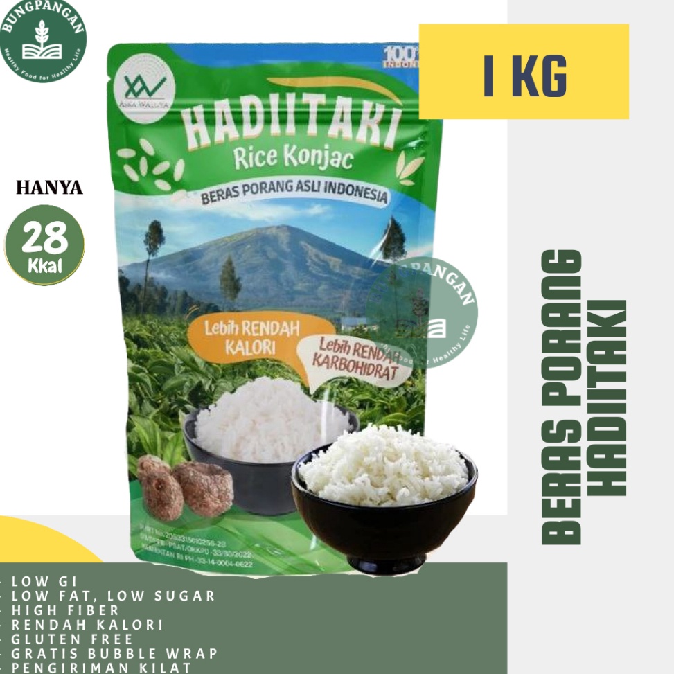 

BAYAR DITEMPAT HADIITAKI Beras Porang 1 KG Shirataki Konjac Rice diet rendah kalori