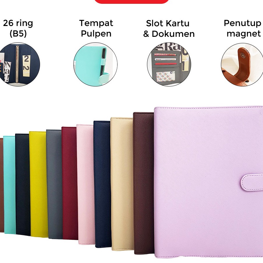 

88 Flashee Binder Polos Eksklusif B5 26 Ring Agenda B5 Polos 26 Ring Binder Organizer B5 Berkualitas Termurah