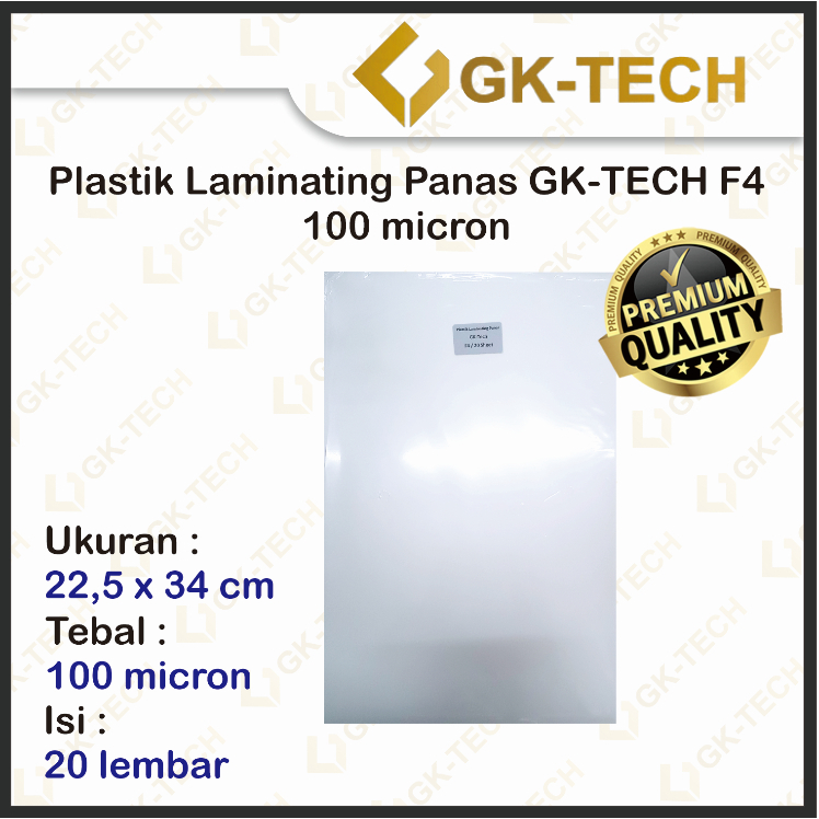 

Plastik Laminating GKTech F4 / A4 / A3 Laminasi Panas Hot Laminating 100 micron