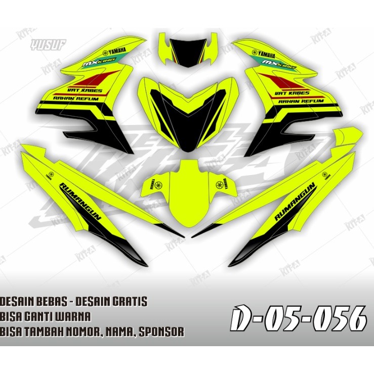 Decal stiker Yamaha Mx king 150 Hijau Abstrack