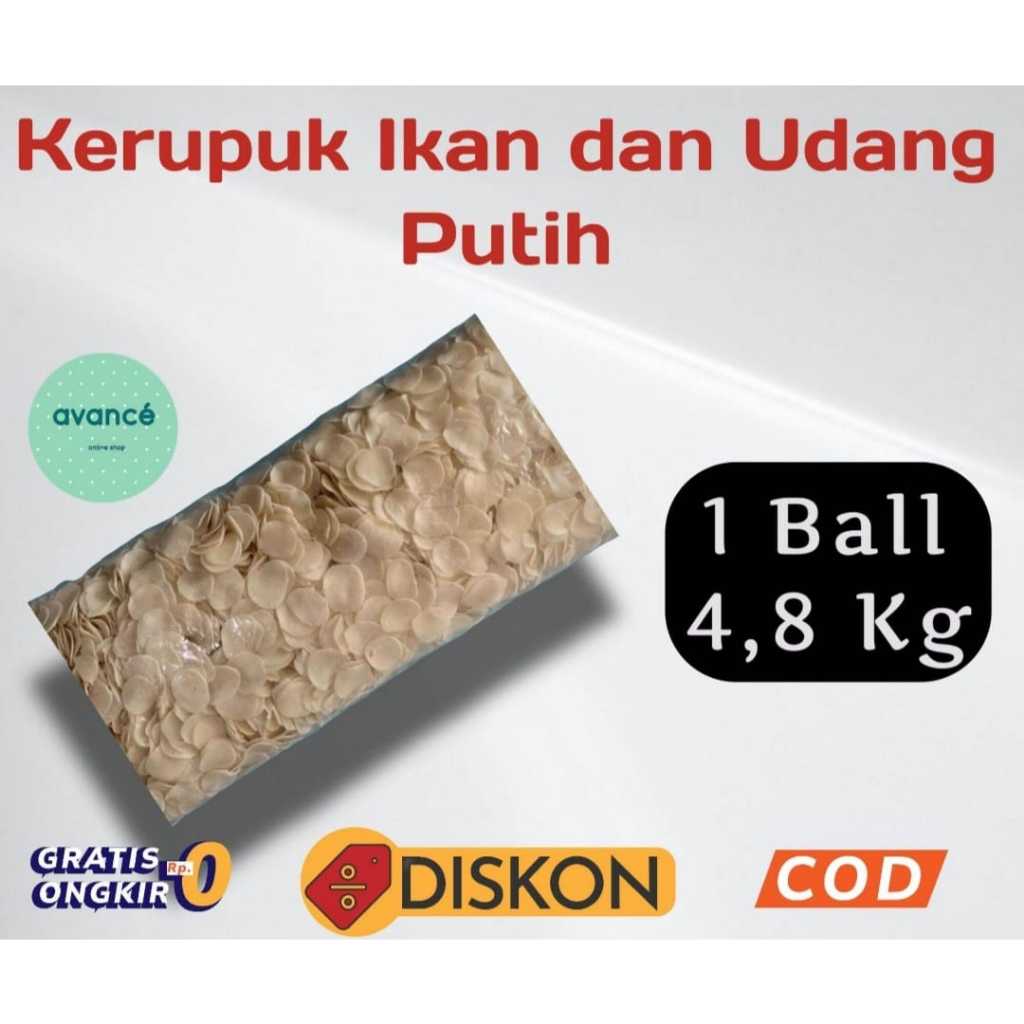 

1 Ball Kerupuk Ikan dan Udang Putih, Enak, Gurih dan Renyah
